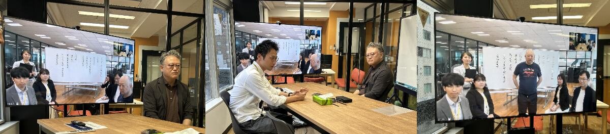 スクール関係者による式辞と、河野社長と上野校長による祝辞