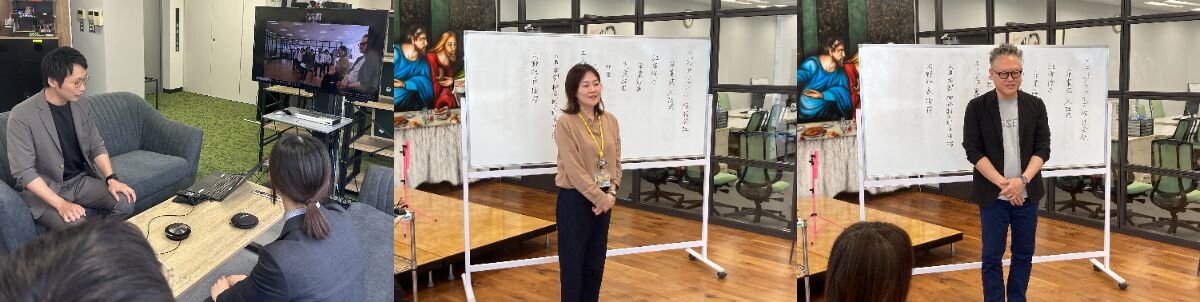 スクール関係者による式辞と、河野社長よる祝辞