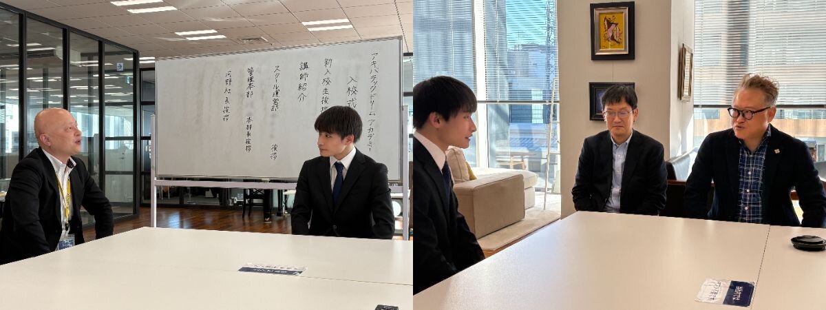 スクール関係者による式辞と、河野社長による祝辞の様子